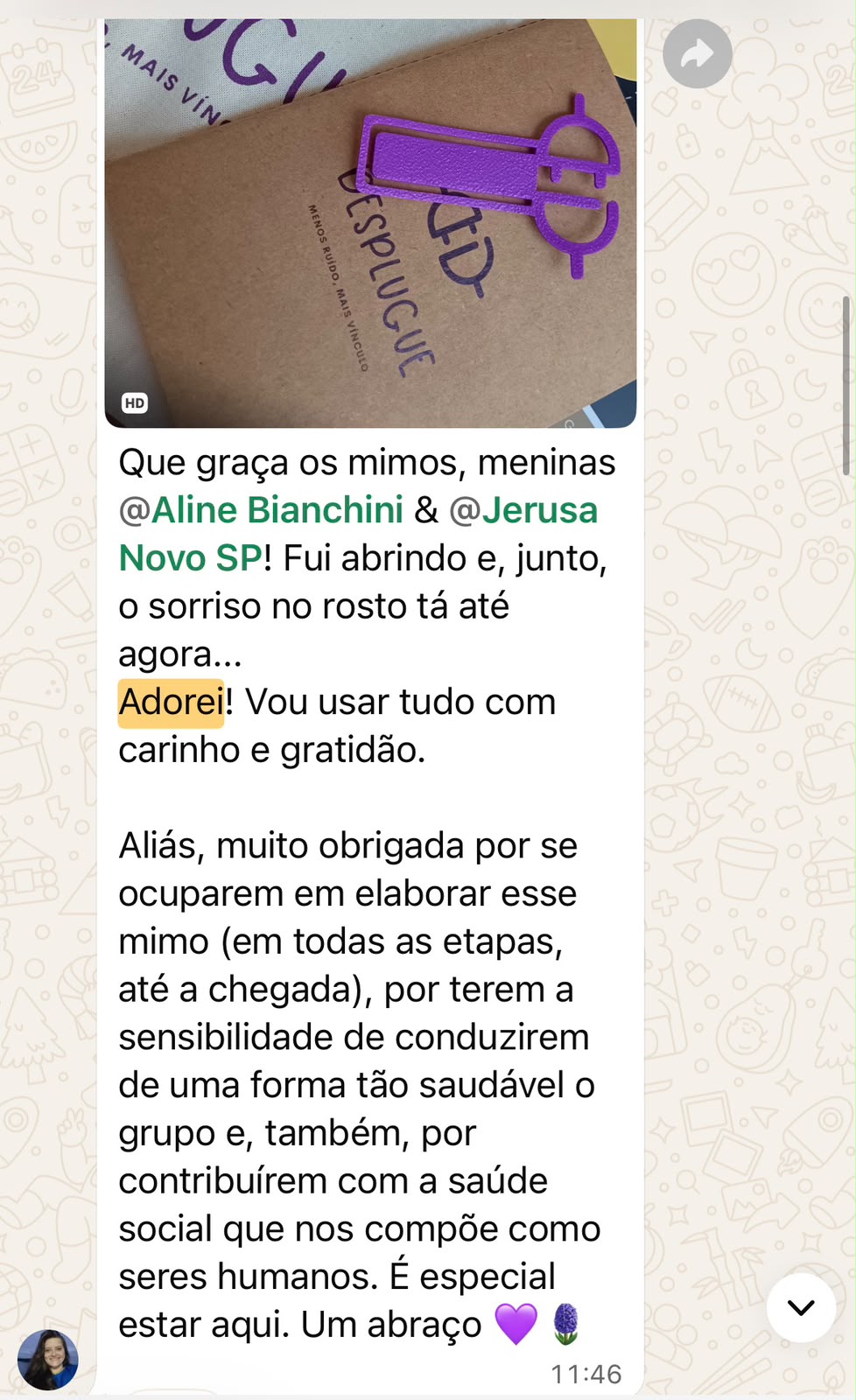 Depoimento de Presente Desplugue — Recebidos via Correios